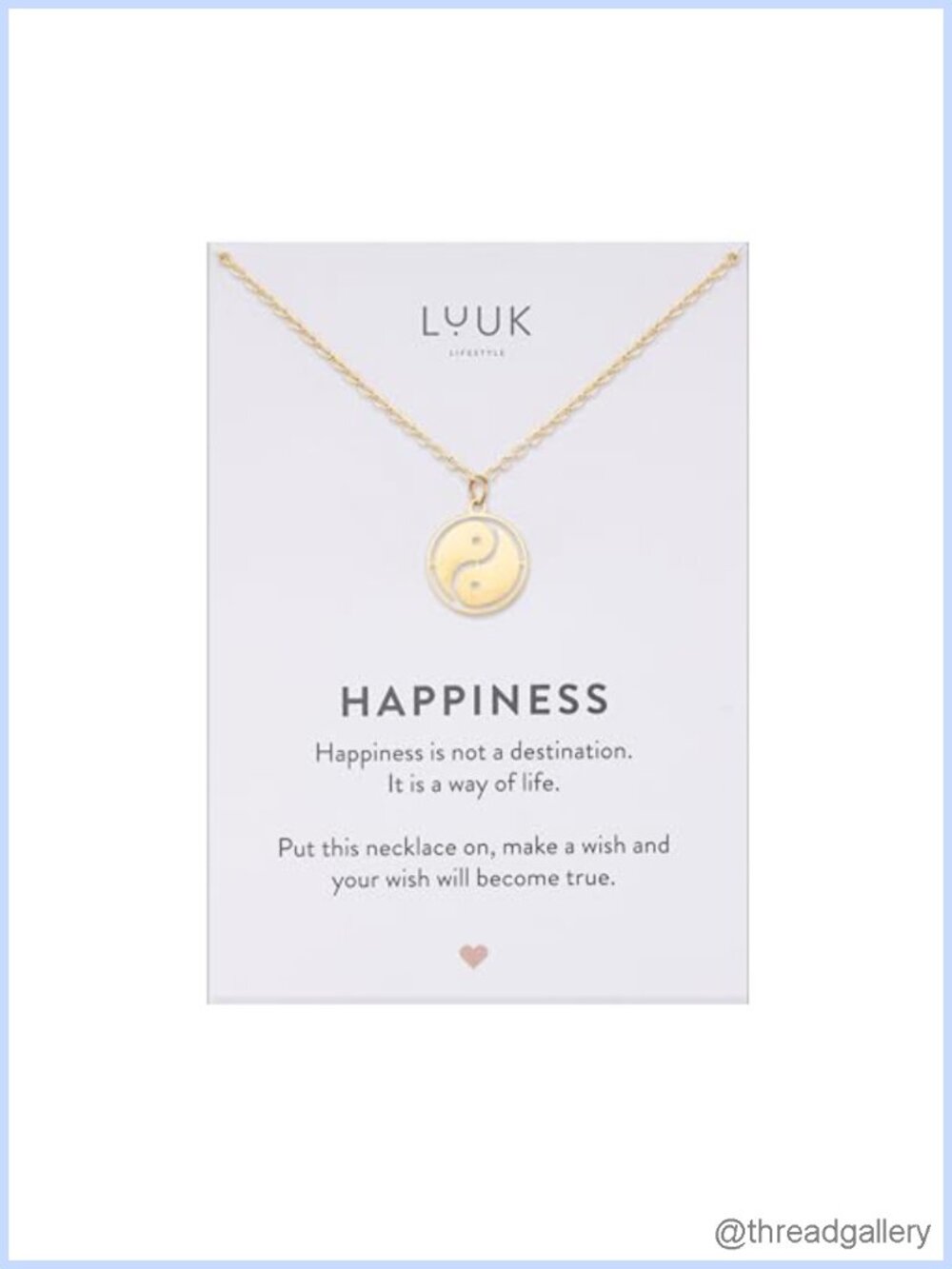 Stainless Steel Yin Yang Charm Necklace Adjustable 20 Inch Gift